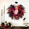 22 Inch Halloween Wreath, Door Wreath with Black Flowers, Artificial Wreath With 20 Led Lights - 2 of 4