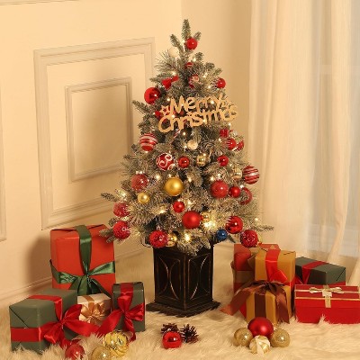 Christmas Tree with 78 Multi-Color  Lights, 3 Ft Pre-Lit Artificial Christmas Decoration