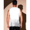 INSPIRE CHIC Men's Open Front Sleeveless Western 70s Suede Tassel Cardigan - 3 of 4