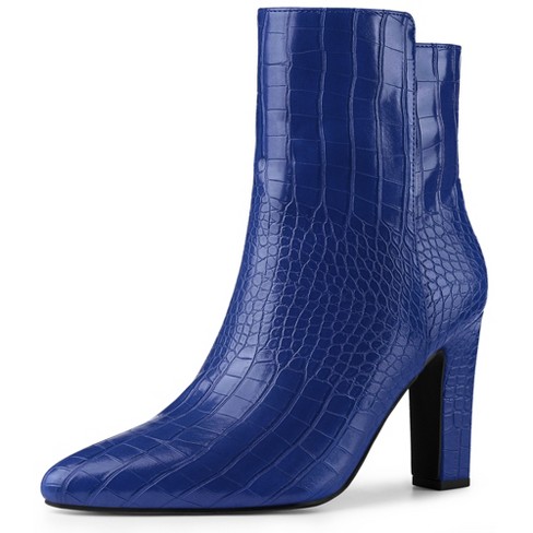 Blue metallic hot sale ankle boots