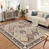 8 x10 Machine Washable  Rug, Trellis Design Soft Non-Slip Foldable Carpet for High Traffic Areas, Living Room - 2 of 4