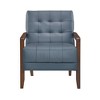 CAVINAS Leather Upholstered Accent Chair,Modern Arm Chairs with Solid Wood Arms and Legs for Bedroom,Reading Room - 2 of 4