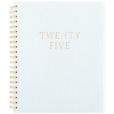 Sugar Paper Essentials 2025 Weekly/Monthly Planner 9.5"x11" Frosted Dusty Blue Stripe: Personal Agenda, Non-Toxic, Acid-Free