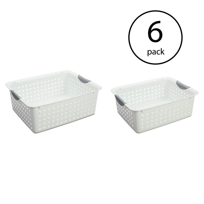 Sterilite Set of Ultra Plastic Storage Bin Baskets with Handles Including 6 Large and 6 Medium Containers for Household Organization, 12 Pack, 2 of 7