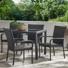 Dexmalle Set of 4 Gray PE Wicker Stacking Chair - 2 of 4