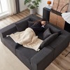 104" Modular Corduroy L-Shaped Sectional Sofa, Oversized Floor Couch with Wide Seats, No Assembly Required, Minimalist Style - 2 of 4