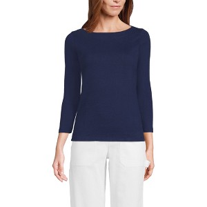 Lands' End Women's Mariner Jersey Boatneck Top - 1 of 3