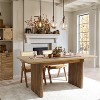 LuxenHome Natural Wood Finish 6-Person 63-Inch Wide Rectangle Dining Table Brown - 3 of 4