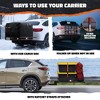 Mockins 40"x40"x6" Square Trailer Hitch Rack with License Plate Bracket, Stabilizer, Hitch Lock and Straps- Black - 2 of 4