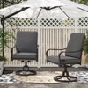 EROMMY Outdoor Dining Chairs Set Of 2, Heavy Duty Swivel Patio Chairs With Thickened Cushions, Metal Patio Chairs Gentle Rocker For Outside - 3 of 4