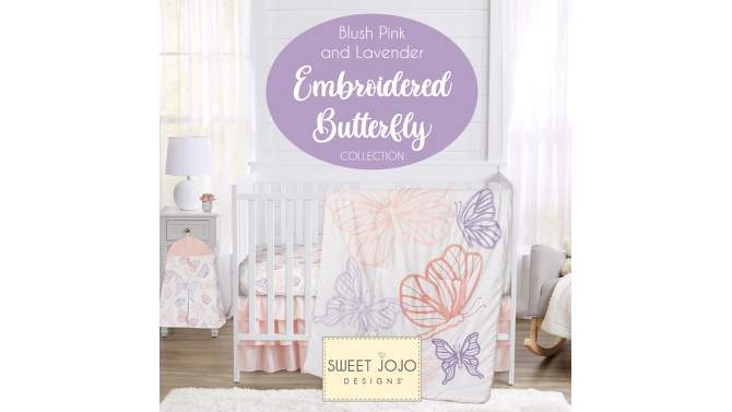 Sweet Jojo Designs Girl Baby Fitted Crib Sheet Butterfly Pink Purple White, 2 of 8, play video