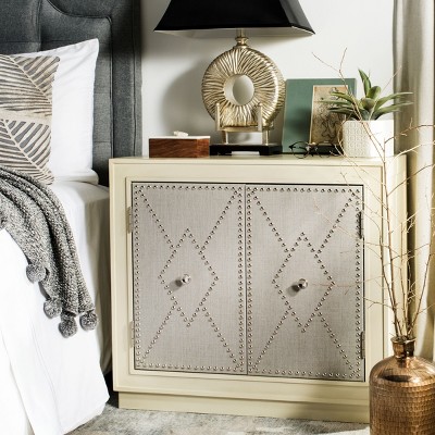 Erin Beige and Gray 2-Door Chest with Nailheads