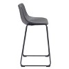 Zuo Smart Barstool (Set of 2) Charcoal - 4 of 4