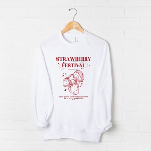 Women's Strawberry Graphic Sweatshirt - Off-white 3x : Target