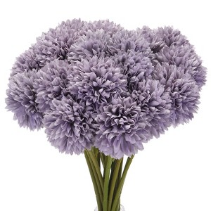 Unique Bargains Chrysanthemum Silk Head Faux Artificial Flower for Wedding Decoration 9.8'' Long 20 Pcs - 1 of 3
