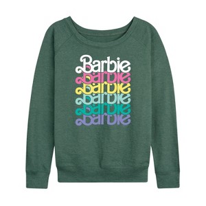 Women's - Barbie - Easter Lightweight French Terry Wide Neck Long Sleeve Shirt - 1 of 4