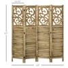 Wooden Room Divider, 4 Panel Double Hinged Folding Privacy Screen for Home Office, 63"x67"x0.75" - 3 of 4