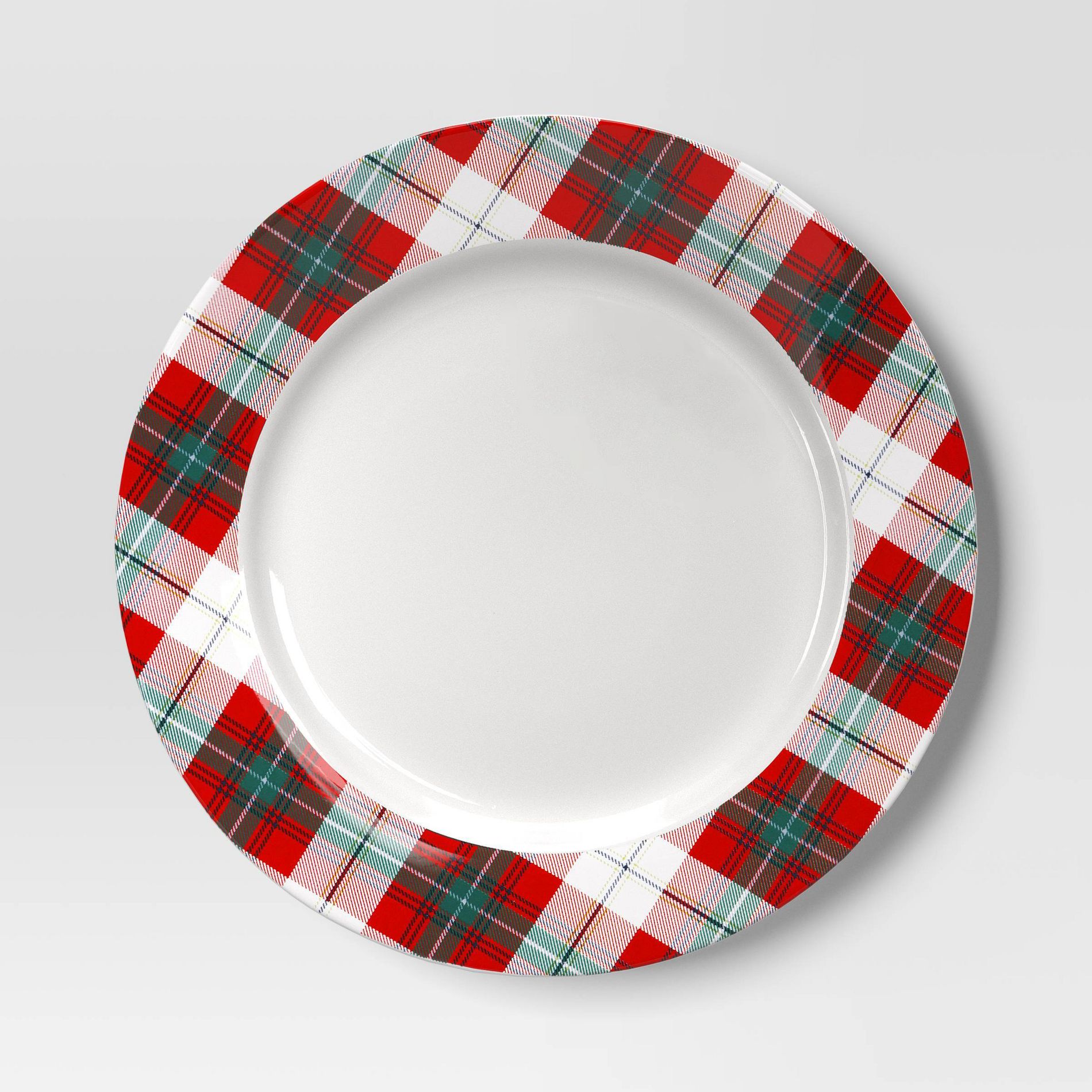 10.8" Stoneware Plaid Dinner Plate - Threshold™