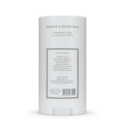 Native Deodorant - Honey &#38; White Oak - Aluminum Free - 2.65 oz