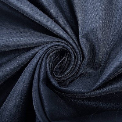 Navy Faux Silk Blackout Back Tab Curtain Panel