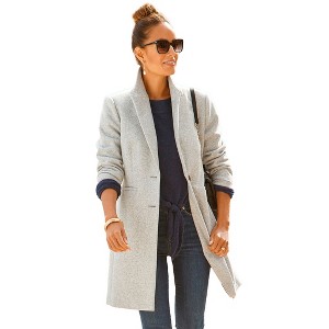 Women's Long Button Up Coat - LASCANA - 1 of 4