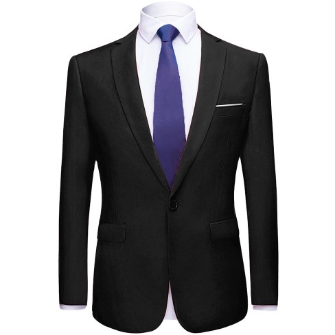 Lars Amadeus Men's Dress Slim Fit Single Breasted One Button Prom Suit ...