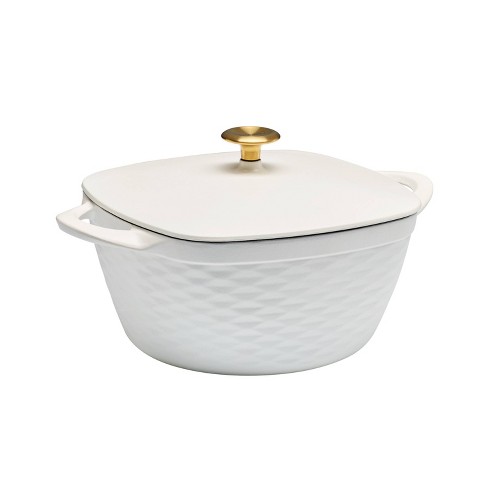 Tramontina Prisma 7 qt Enameled Cast Iron Covered Square Dutch Oven (White)