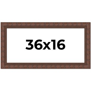 PosterPalooza | 36x16 Wide Bamboo Picture Frame, UV Acrylic, 4 Finishes - Brown, Black, Silver, and Natural - 1 of 4