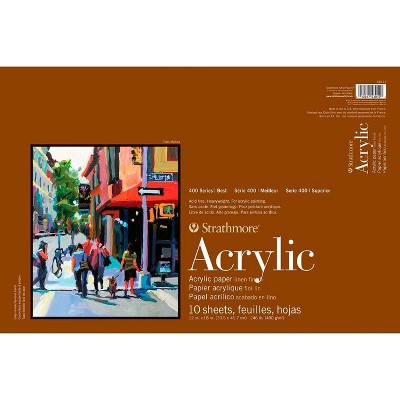 Strathmore 400 Series Acrylic Paper Pad, 12 x 18 Inches, 246 lb, 10 Sheets