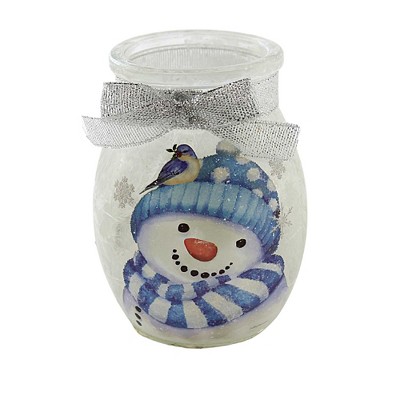 Stony Creek 4.0" Snowman & Blue Bird Pre-Lit Sm Electric Frosty Winter Bow Sm  -  Novelty Sculpture Lights