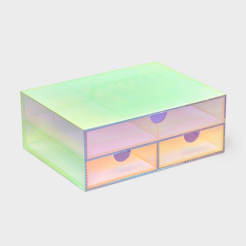 Iridescent Jewelry Storage Box- Acrylic - 3 Tiers from Apollo Box