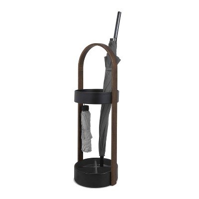 Bellwood Resin-Based Water-Resistant Umbrella Stand with Wood Veneer
