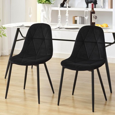 Hyleory Modern Upholstered Velvet Dining Chairs Set of 2 with Metal Legs and High Back, for Kitchen and Dining Room, Easy to Assemble and Clean