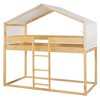 CAVINAS Twin Over Twin Wood/Metal Bunk Bed with Ladder/Tent,House Bed Frame for Kids Room,Bedroom - 2 of 4