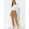Allegra K Women's Casual Faux Suede High Waist Belted Straight Legs Pants - 2 of 4