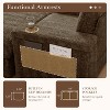 Whisen Oversized Faux Rabbit Fur Chaise Lounge with Storage Ottoman and Armrests, Upholstered Sleeper Sofa Bed with Cup Holders - 4 of 4