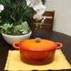 Crock Pot Artisan 7 Quart Enameled Cast Iron Oval Dutch Oven in Sunset Orange - 2 of 4