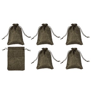 Unique Bargains Cotton Linen Bank Coin Change Bag with Drawstring 6 Pcs - 1 of 4