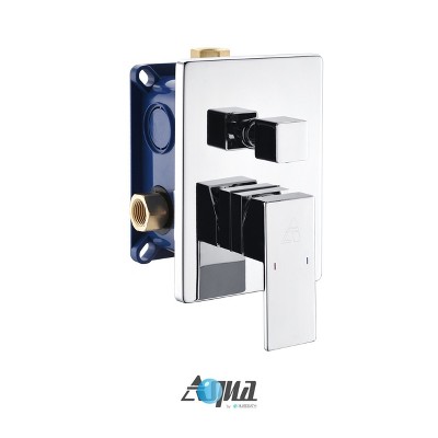 KubeBath Aqua Piazza by KubeBath 3-Way Rough-In Valve With Cover Plate, Handle and Diverter