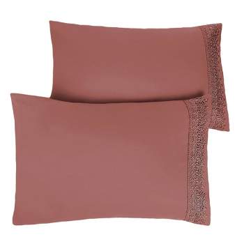 Southshore Fine Living, Vilano Lace Collection Pair of 2 Pillowcases Ultra Soft Brushed Microfiber