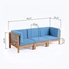 NicBex 3-Piece Sectional Outdoor Couch, Modular Outdoor Patio Sofa Set, Acacia Wood Outdoor Sofa for Small Spaces - 2 of 4