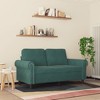 vidaXL Velvet 2-Seater Sofa - Comfortable Padded Seats - Dark Green - Modern Design - Stable Metal Frame - 2 of 4