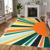 Washable Modern Colorful Rug Non Slip Low Pile Rug Soft Sun Accent Throw Floor Cover Foldable Indoor Carpet for Living Room Bedroom Playroom - 2 of 4