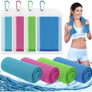 4 Pack Cooling Towels (40"x12"), Gym Towel for Working Out, Soft Breathable Microfiber Ice Towel - 1 of 4