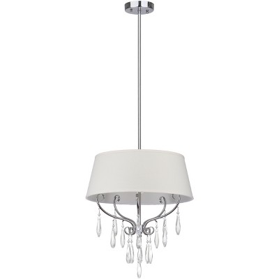 Waltz 3 Light Beaded Adjustable Pendant - Chrome - Safavieh