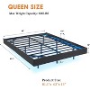 Floating Bed Frame with Led Lights Modern Upholstered Platform Bed Frame No Box Spring Needed Easy Assembly Grey - 3 of 4