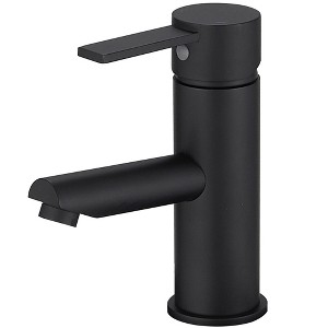 BWE Single Handle Single Hole Bathroom Faucet in Matte Black - 1 of 4