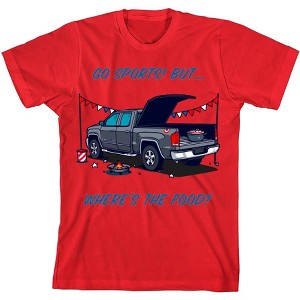 Go Sports! But Where's the Food? Kids Crew Neck Short Sleeve Tee - 1 of 2
