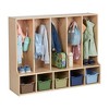 ECR4Kids Streamline 5-Section Coat Locker with Bench and Scoop Front Storage Bins, Toddler Size, Natural - 4 of 4