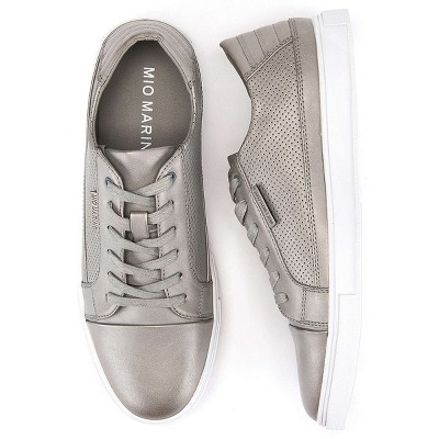 Mio Marino Men's Lace Casual Fashion Sneakers - Satin Gray, Size: 8 — фото 2